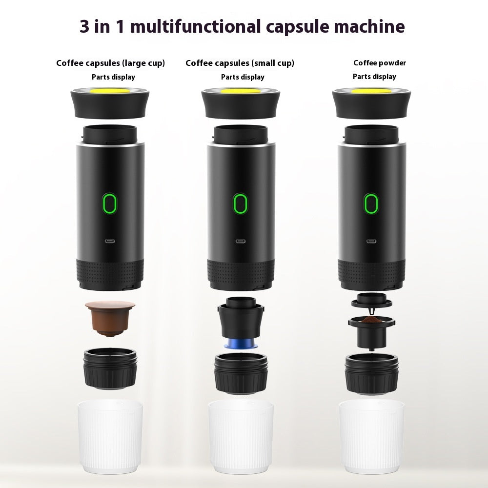 Luxiwav Travel Espresso Machine – 3-in-1 Coffee Maker & Grinder