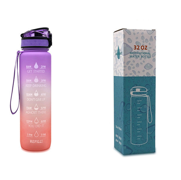 Luxiwav 1L Time-Marked Fitness Water Bottle