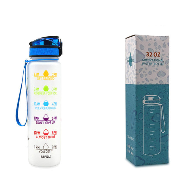 Luxiwav 1L Time-Marked Fitness Water Bottle