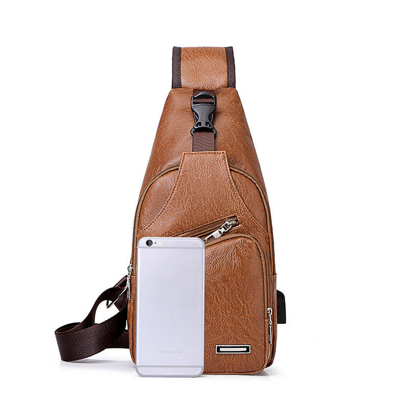 Luxiwav Casual Fashion Men's USB Charging Chest Bag