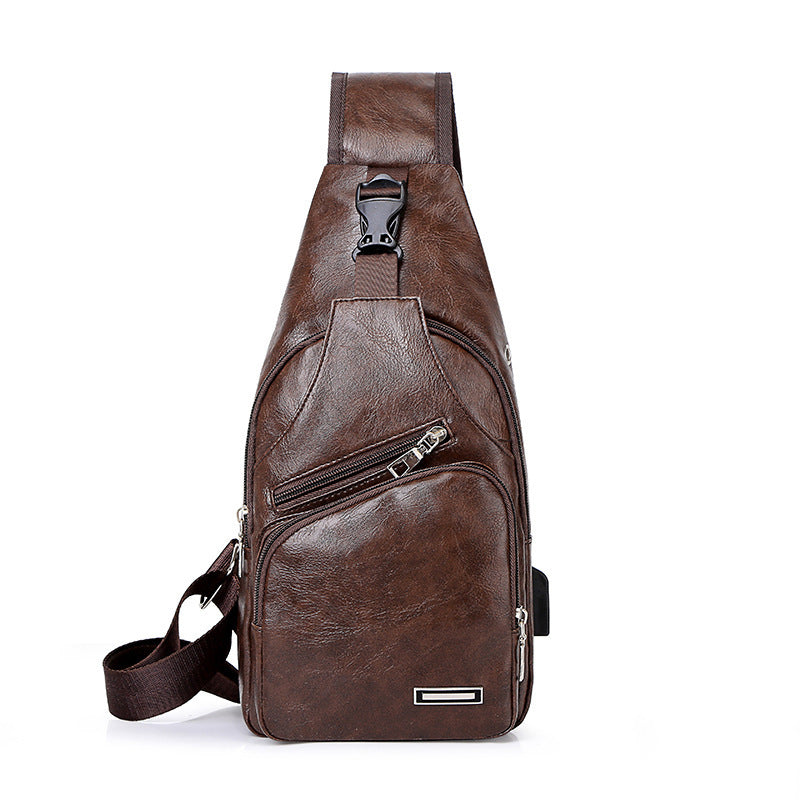 Luxiwav Casual Fashion Men's USB Charging Chest Bag