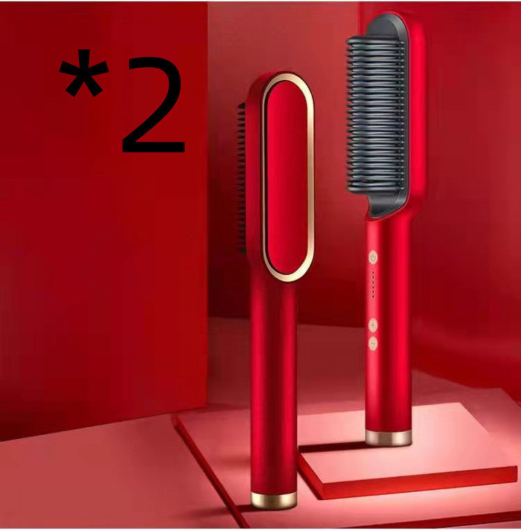 Luxiwav Electric Hot Comb 2-in-1 Straightener & Curler