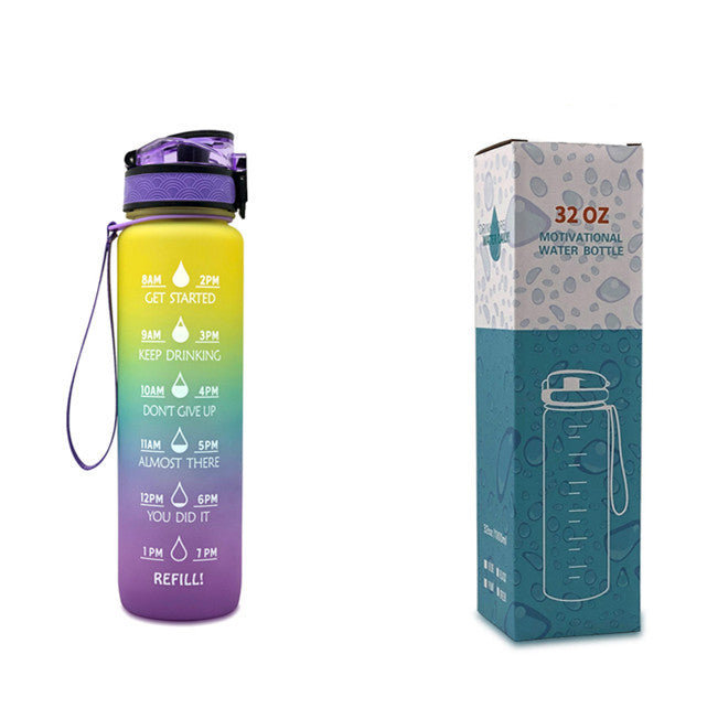 Luxiwav 1L Time-Marked Fitness Water Bottle