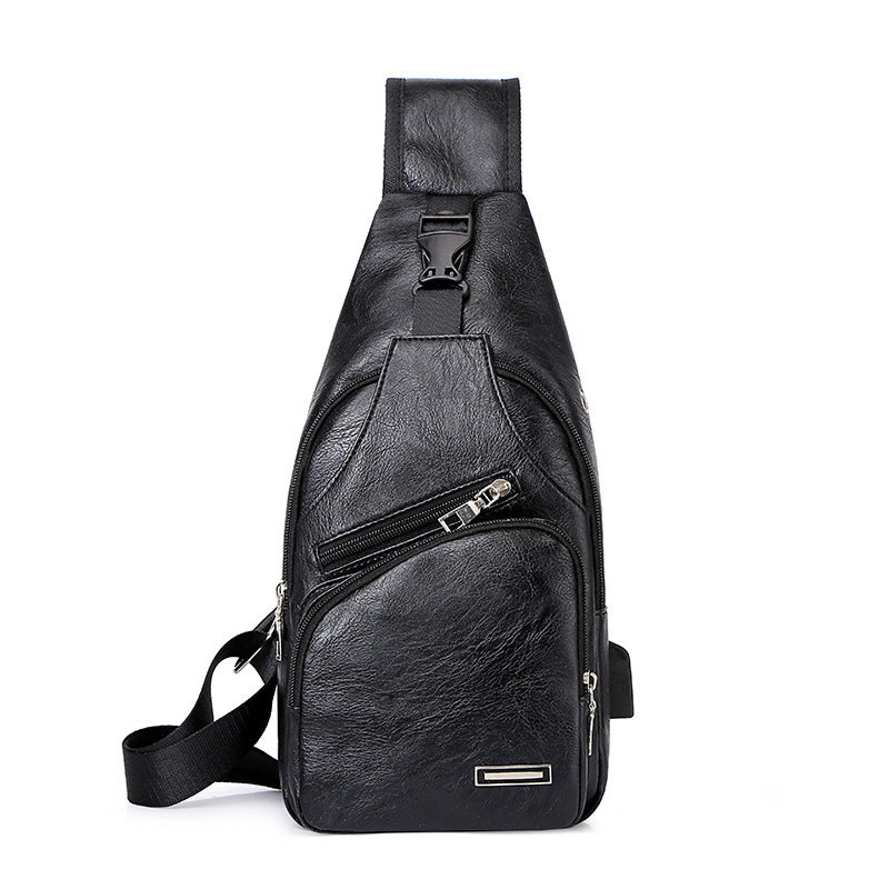 Luxiwav Casual Fashion Men's USB Charging Chest Bag