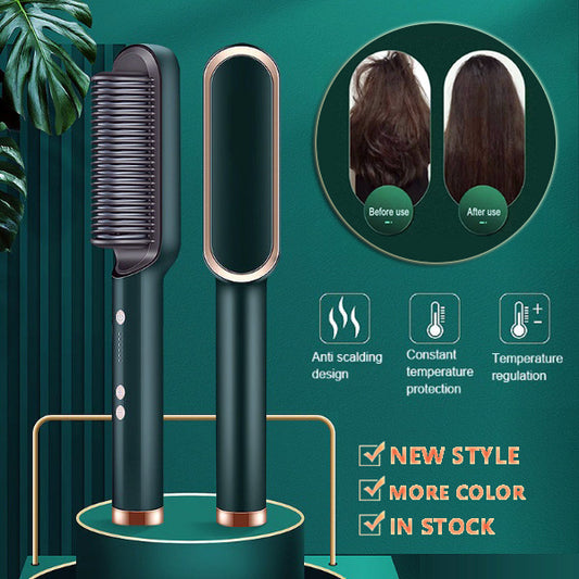 Luxiwav Electric Hot Comb   2-in-1 Straightener & Curler