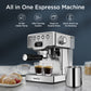Luxiwav Geek Chef 20 Bar Espresso Machine with Milk Frother, 1.8L Water Tank
